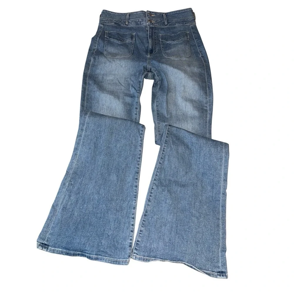 VERONICA BEARD Beverly Sz 30 High Rise Skinny Flare Jeans Silver Surfer Boho‎